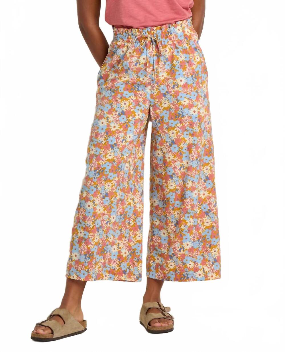 NEW TOAD&CO sunkissed wide leg crop pants in sunset print